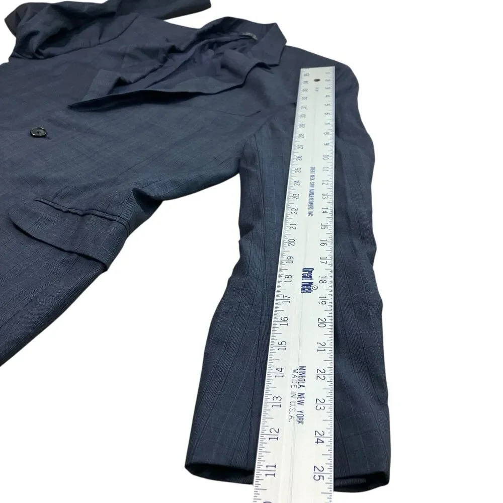 Brooks Brothers Mens 39R Blue Wool Blazer Sport Coat‎ Windowpane Saxxon 1818 USA